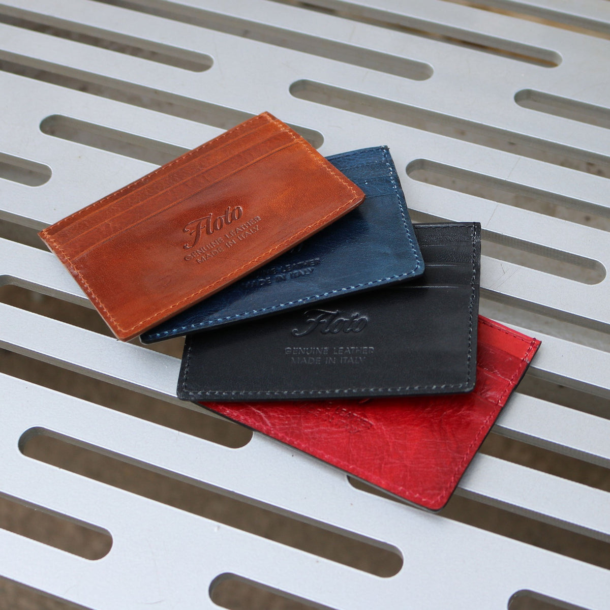 Leather Business Card Case Holder for Men & Women, Italian Calfskin