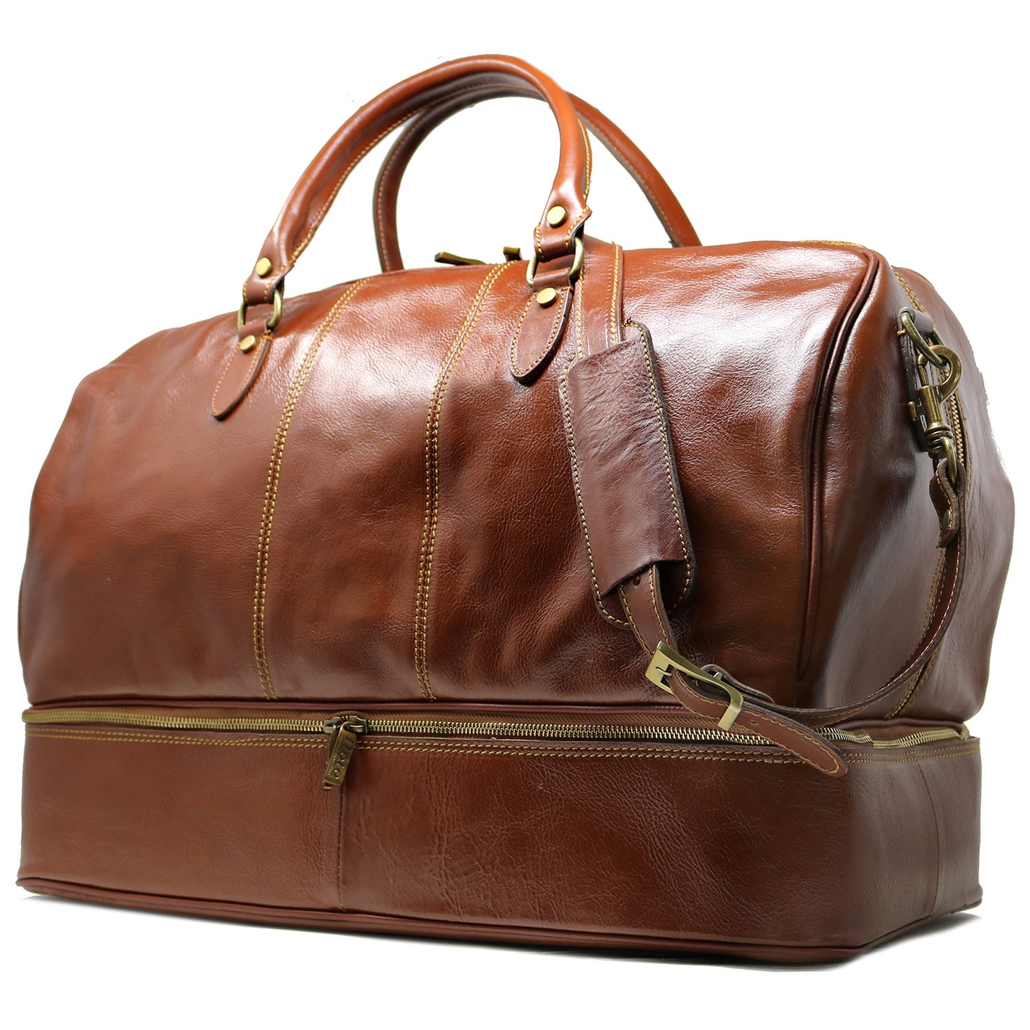 Floto Venezia Drop Bottom Italian Leather Duffle Bag Suitcase