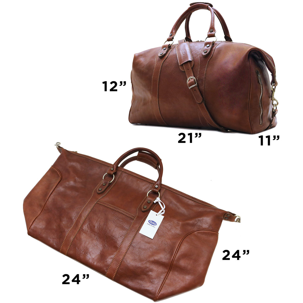 Floto Roma Italian Leather Travel Bag Carryon Weekender Luggage Duffle