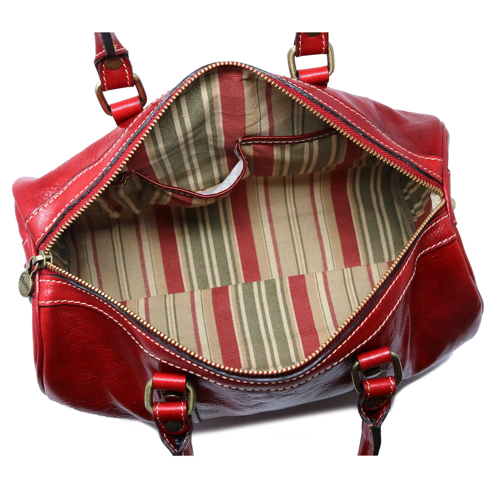 Floto Ischia Leather Shoulder Bag - Full Grain Italian Calfskin Handbag With Adjustable Strap