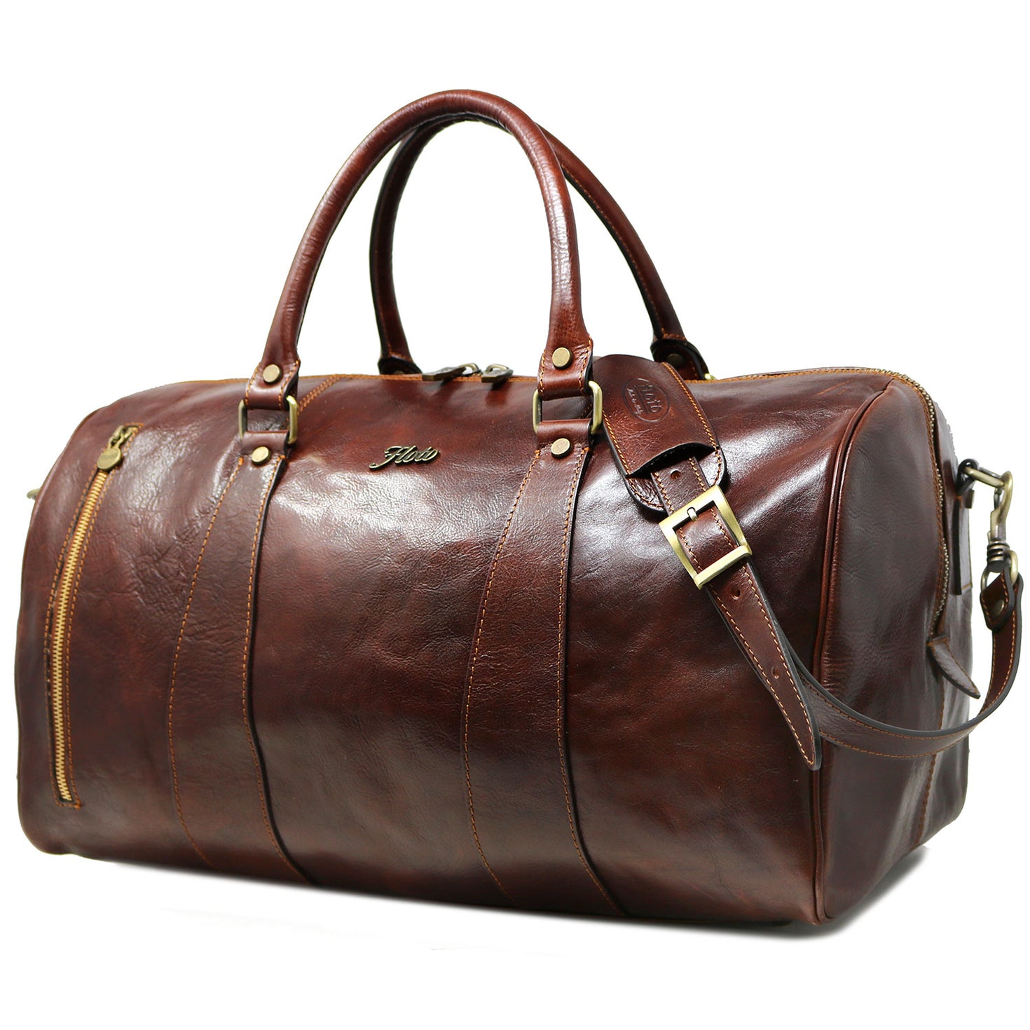 Floto Italian Leather Duffle Bag Weekender Suitcase Carryon Gym Bag