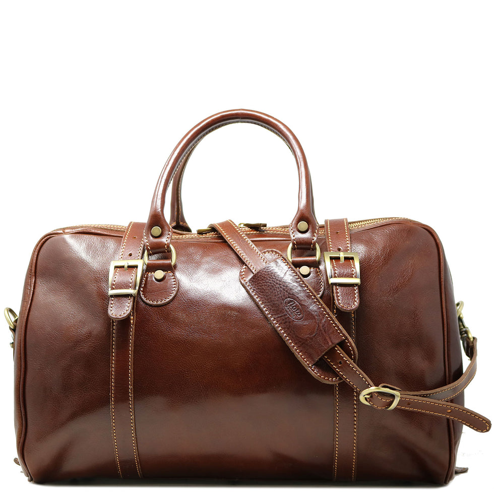 Floto Trastevere Italian Leather Duffle Bag Carryon Suitcase Weekender