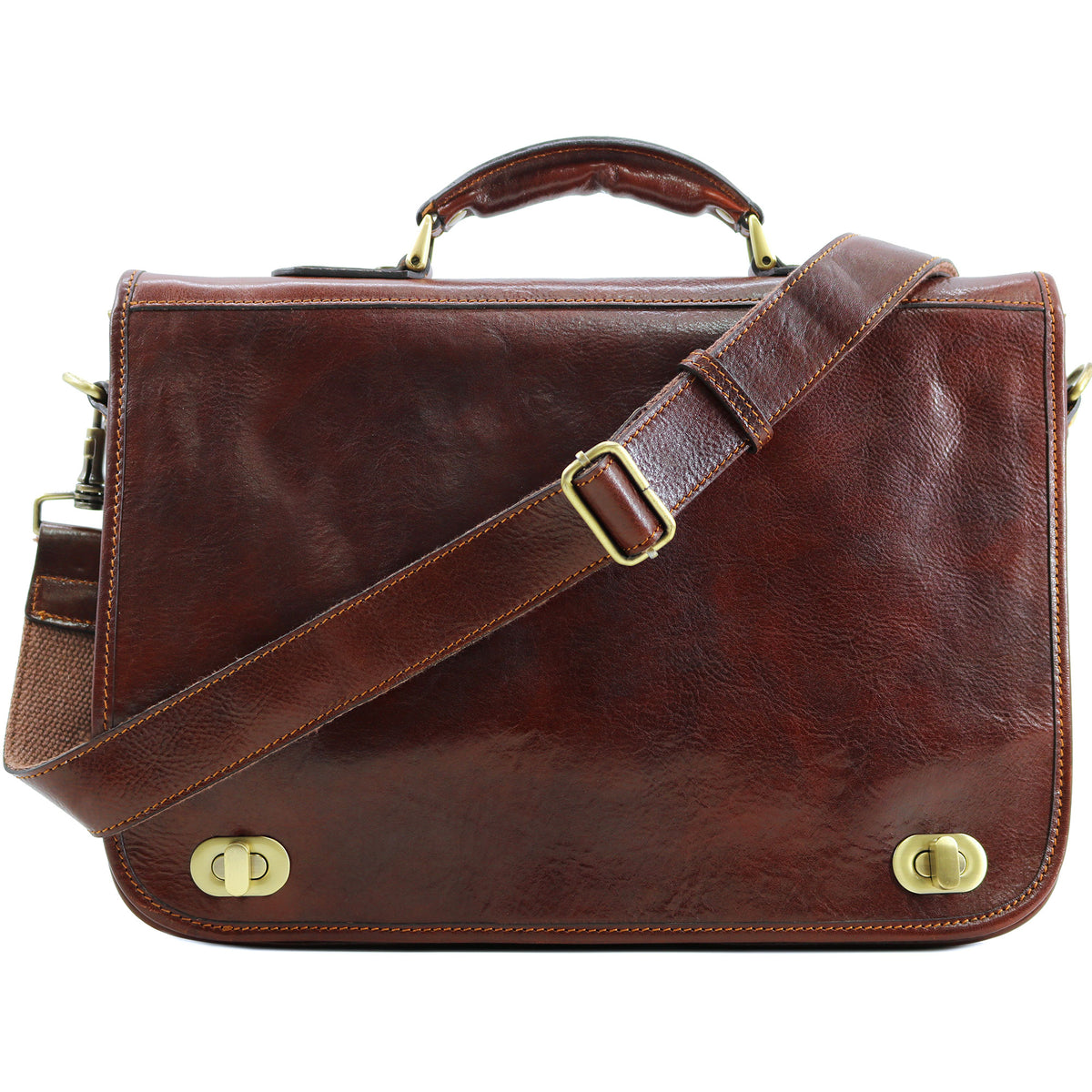 Floto Roma Italian Leather Messenger Bag Crossbody Briefcase